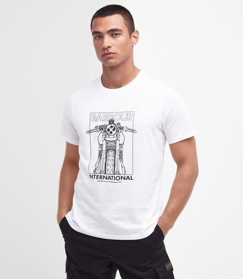 Barbour Intl. T-shirt T-shirt Uomo Brett Bianco P24-BARBOURINTERNATIONALMTS1249-WH11-M - Francavilla Moda